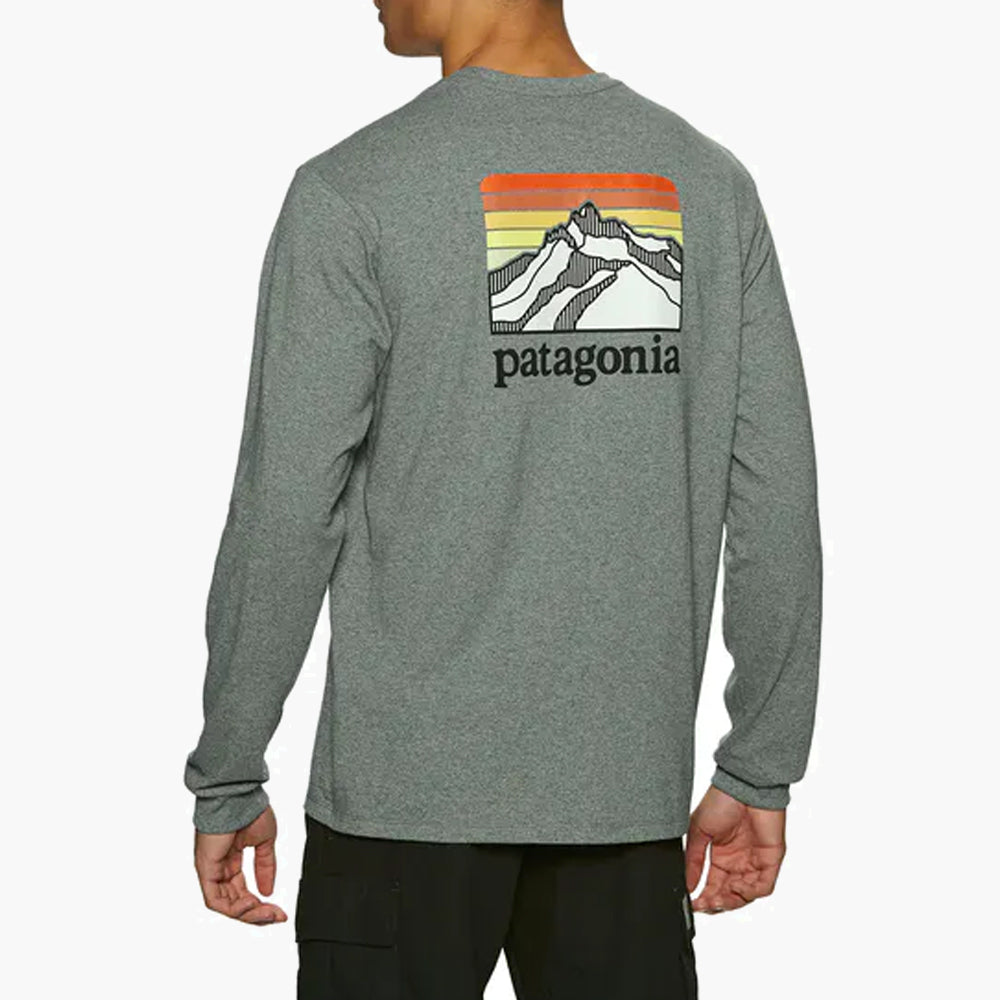 Patagonia T-shirt Line Logo Responsibili-Tee LS Gravel Heather