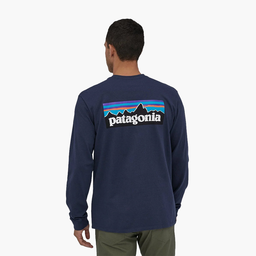 Patagonia T-shirt P-6 Logo Responsibili-Tee® LS Navy