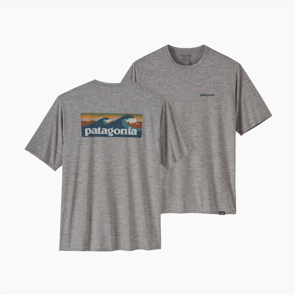 Patagonia T-shirt Capilene Cool Daily Graphic Shirt Board Logo Feather Grey